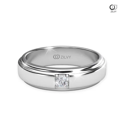 แหวนเพชรผู้ชาย รุ่น BR001 - มุมบน