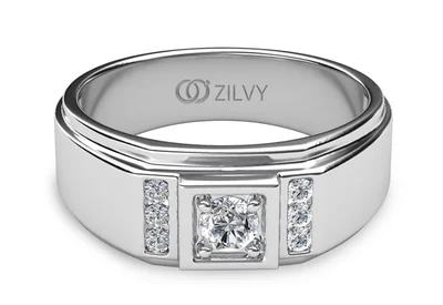 แหวนเพชรผู้ชาย รุ่น BR048 - มุมบน