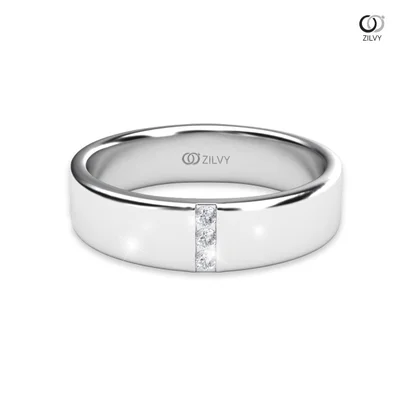 แหวนเพชรผู้ชาย รุ่น BR071 - มุมบน