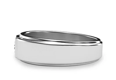 แหวนเพชรผู้ชาย รุ่น BR080 - มุมข้าง