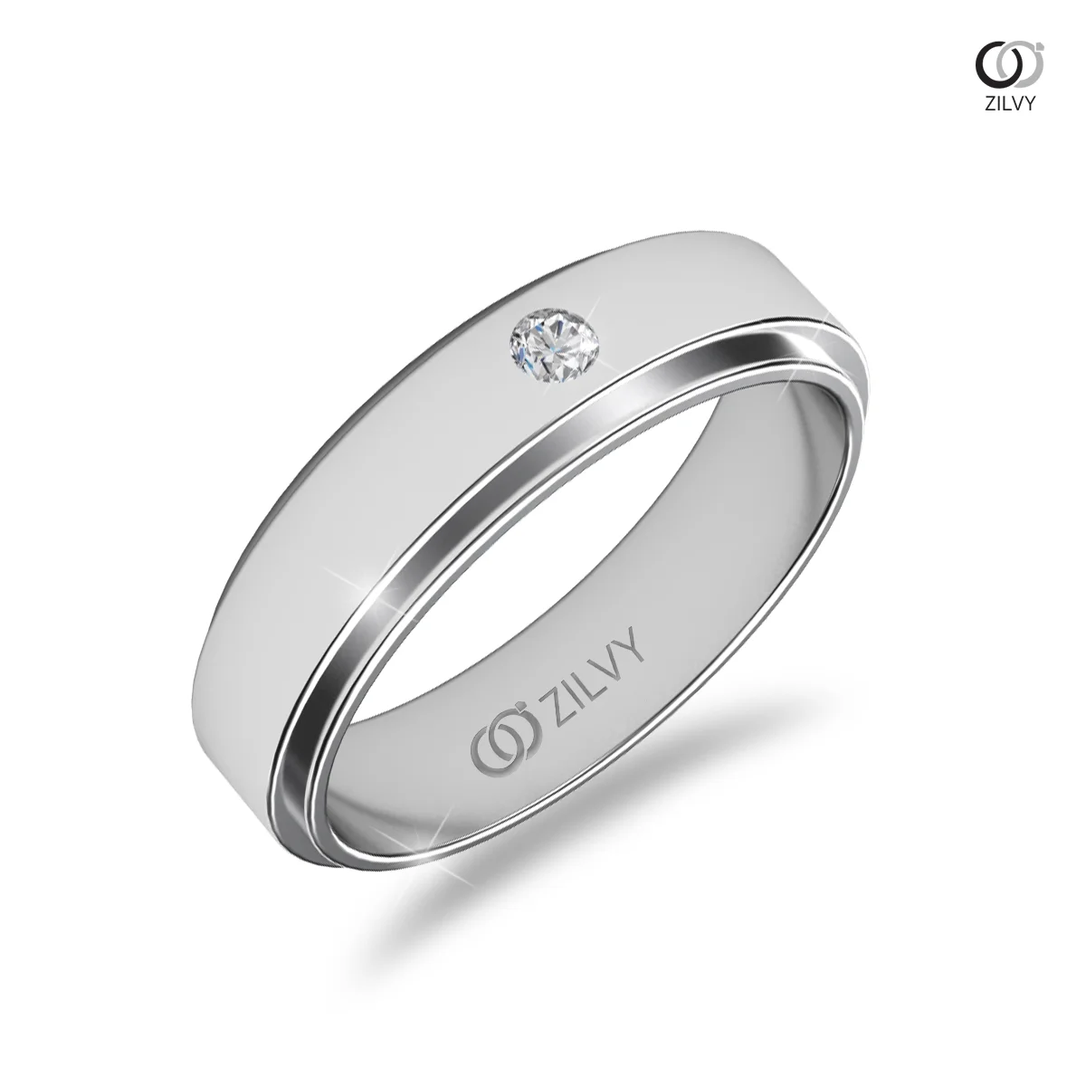แหวนเพชรผู้ชาย รุ่น BR092 - มุมเปอร์สเปกทีฟ