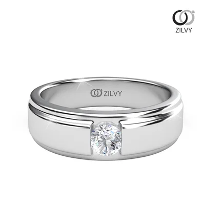 แหวนเพชรผู้ชาย รุ่น BR093 - มุมบน