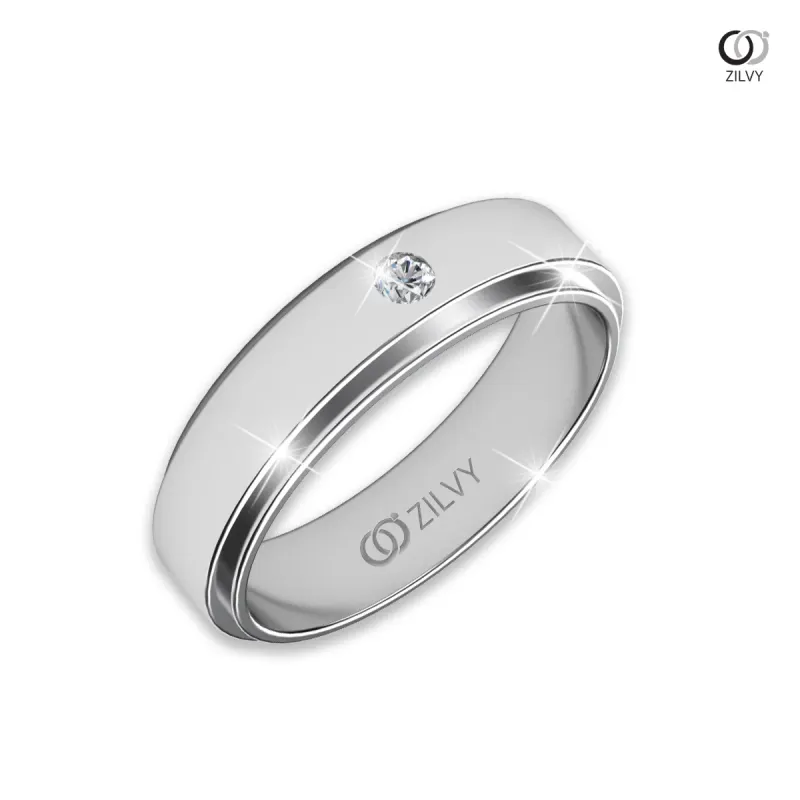 แหวนเพชรผู้ชาย Sterling Solitaire
