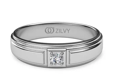 แหวนเพชรผู้ชาย รุ่น BR114 - มุมบน