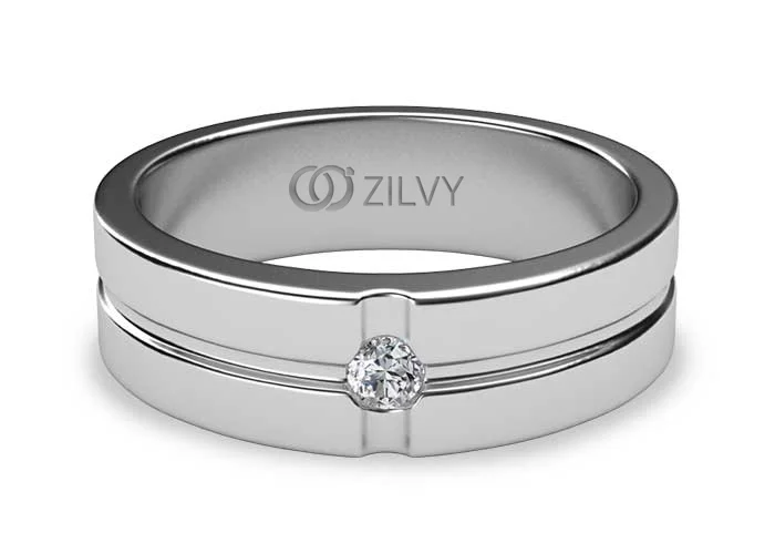แหวนเพชรผู้ชาย รุ่น BR120 - มุมบน