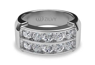 แหวนเพชรผู้ชาย รุ่น BR122 - มุมบน