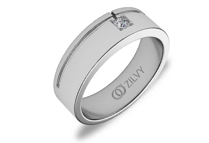 แหวนเพชรผู้ชาย Cade Bezel