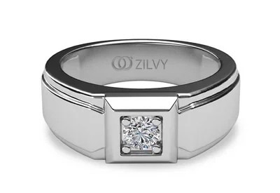 แหวนเพชรผู้ชาย รุ่น BR129 - มุมบน