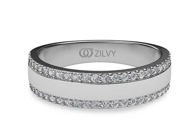 แหวนเพชรผู้ชาย รุ่น BR132 - มุมบน