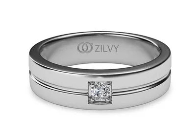 แหวนเพชรผู้ชาย รุ่น BR133 - มุมบน