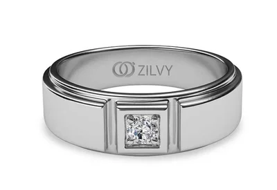 แหวนเพชรผู้ชาย รุ่น BR134 - มุมบน