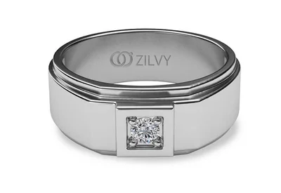 แหวนเพชรผู้ชาย รุ่น BR135 - มุมบน