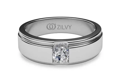 แหวนเพชรผู้ชาย รุ่น BR137 - มุมบน