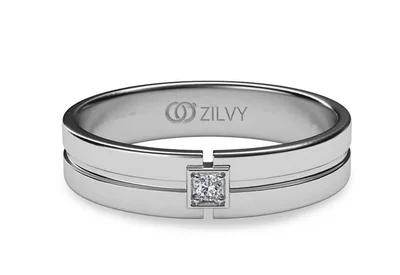 แหวนเพชรผู้ชาย รุ่น BR144 - มุมบน