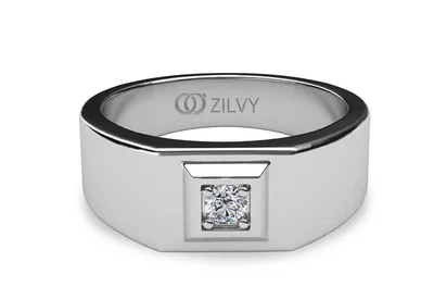 แหวนเพชรผู้ชาย รุ่น BR154 - มุมบน