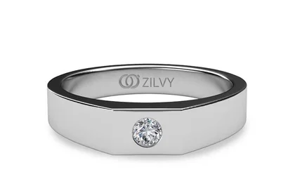 แหวนเพชรผู้ชาย รุ่น BR165 - มุมบน