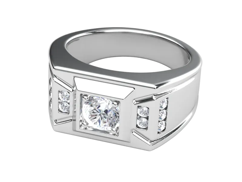 แหวนเพชรผู้ชาย Victor Signet
