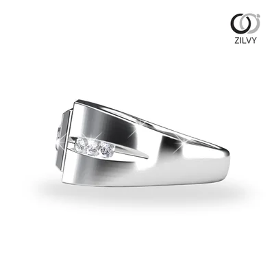 แหวนเพชรผู้ชาย รุ่น BR189 - มุมข้าง