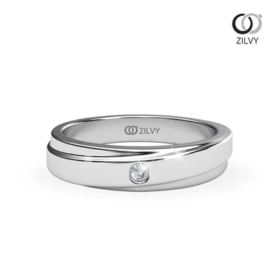 แหวนเพชรผู้ชาย รุ่น BR190 - มุมบน