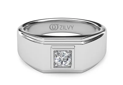 แหวนเพชรผู้ชาย รุ่น BR193 - มุมบน