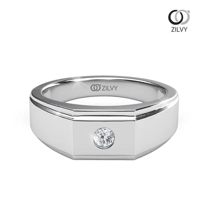 แหวนเพชรผู้ชาย รุ่น BR200 - มุมบน