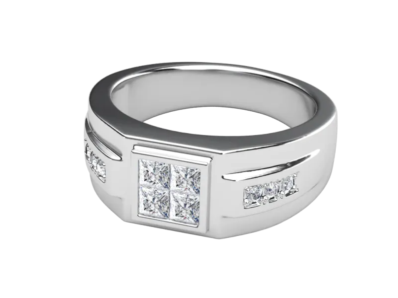 แหวนเพชรผู้ชาย Jett Signet