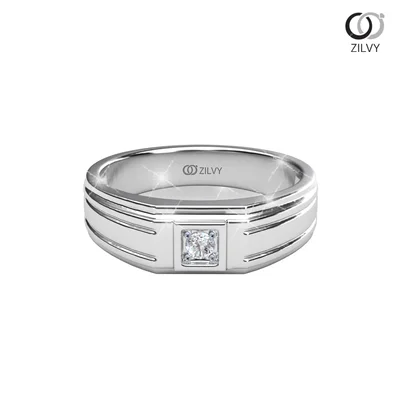 แหวนเพชรผู้ชาย รุ่น BR206 - มุมหน้า