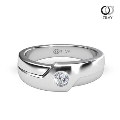 แหวนเพชรผู้ชาย รุ่น BR245 - มุมบน