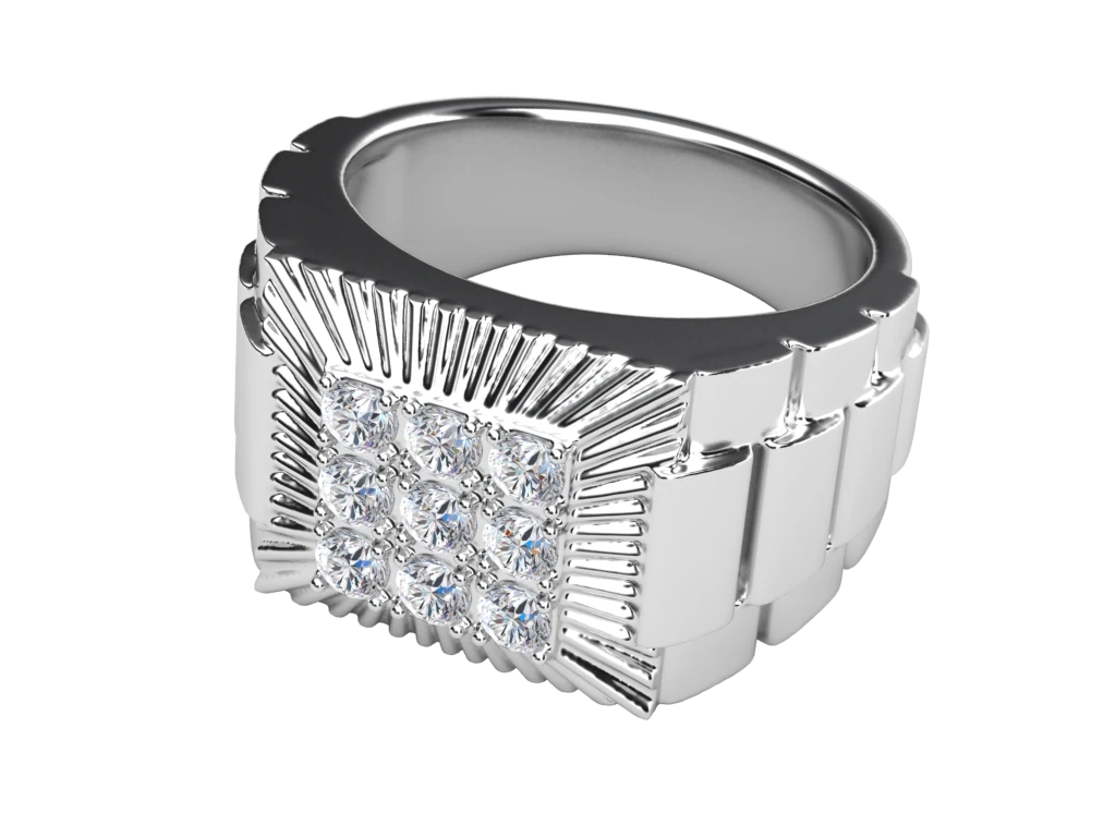 แหวนเพชรผู้ชาย Baron Cluster