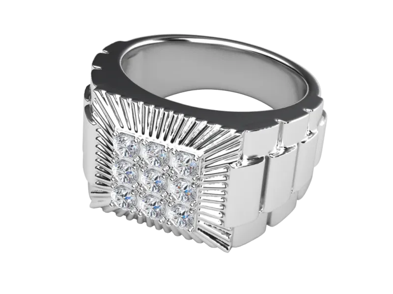 แหวนเพชรผู้ชาย Baron Cluster