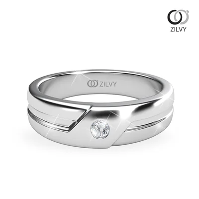 แหวนเพชรผู้ชาย รุ่น BR271 - มุมบน