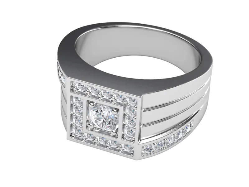 แหวนเพชรผู้ชาย Caspian Signet