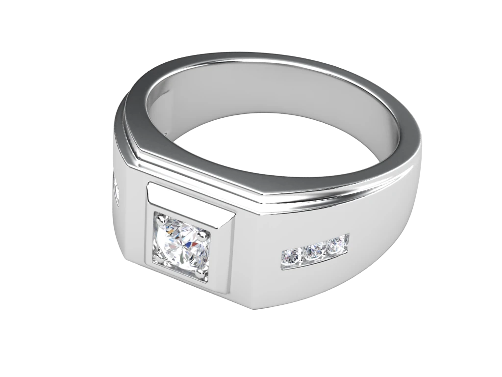 แหวนเพชรผู้ชาย Hadley Signet