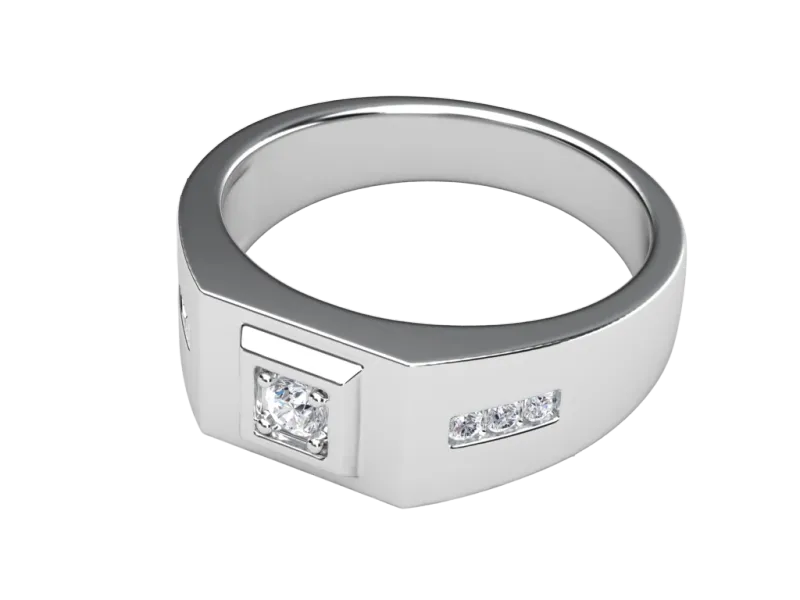 แหวนเพชรผู้ชาย Nash Signet