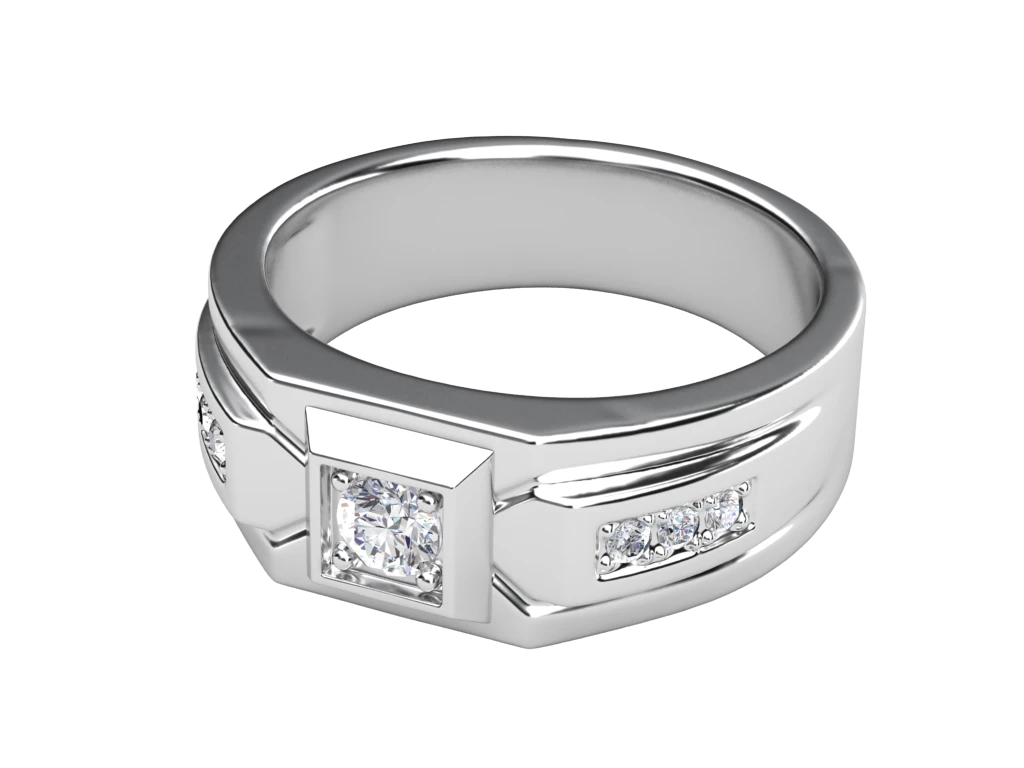 แหวนเพชรผู้ชาย Silas Signet