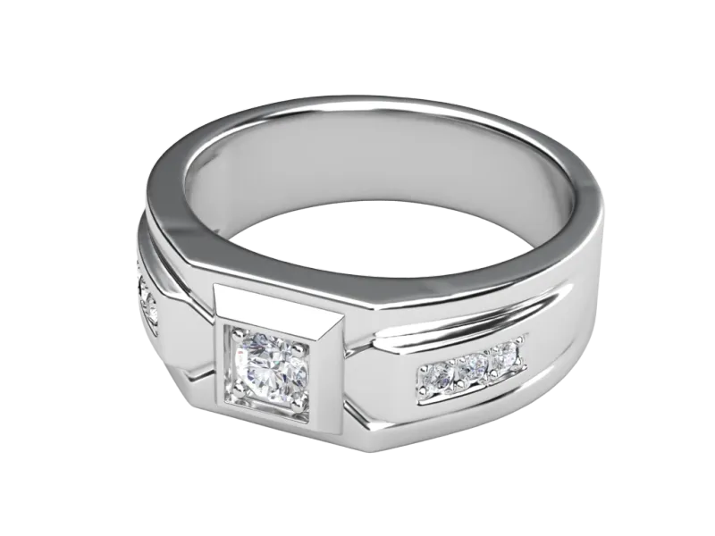 แหวนเพชรผู้ชาย Silas Signet