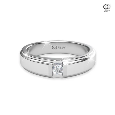 แหวนเพชรผู้ชาย รุ่น BR362 - มุมบน