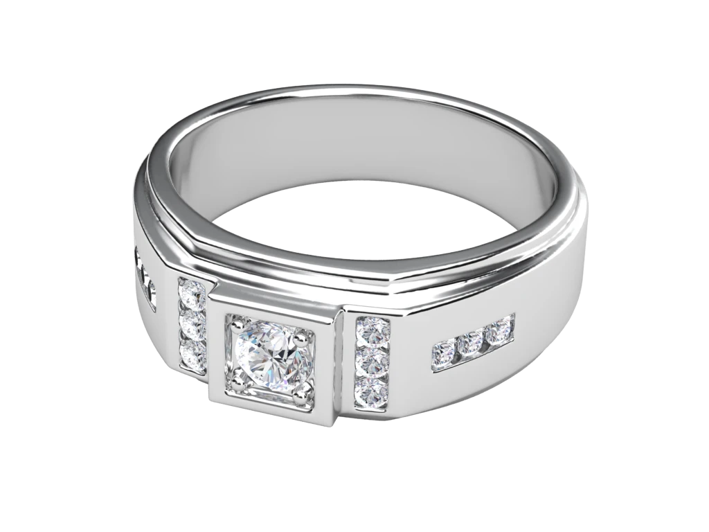 แหวนเพชรผู้ชาย Prescott Signet