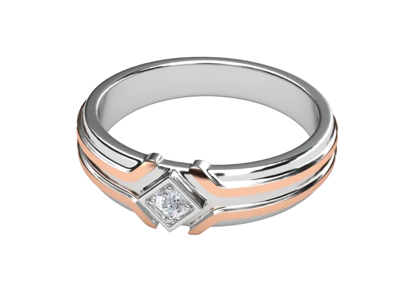 แหวนเพชรผู้ชายเม็ดเดี่ยว Sterling