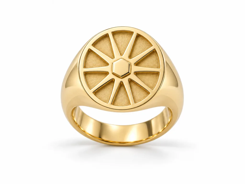 แหวนผู้ชายตรา Centre-Lock Signet - มุมหน้า