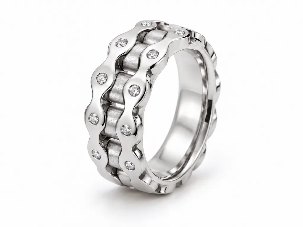 Roller Chain - white gold
