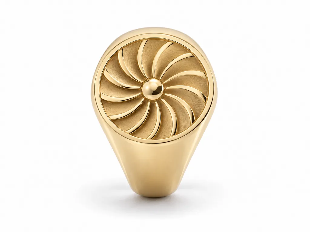 แหวนผู้ชายตรา Turbine Signet - มุมหน้า