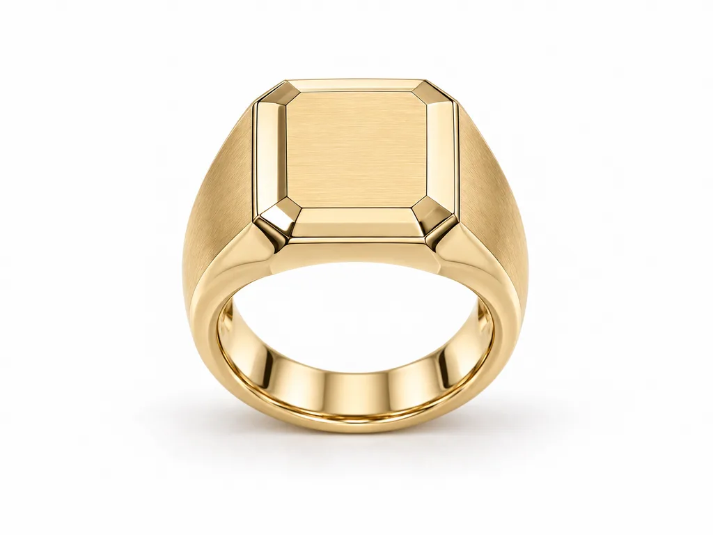 แหวนผู้ชายตรา Ingot Signet - มุมหน้า