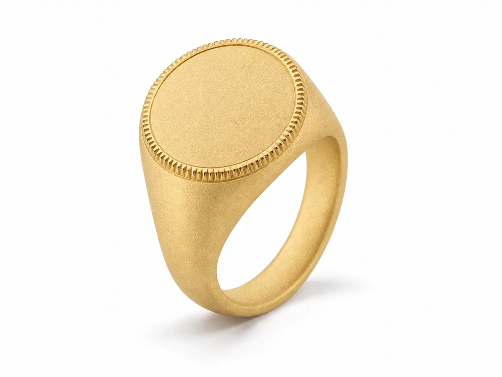 แหวนผู้ชายตรา Mint Signet - ผิวด้านแบบพ่นทราย