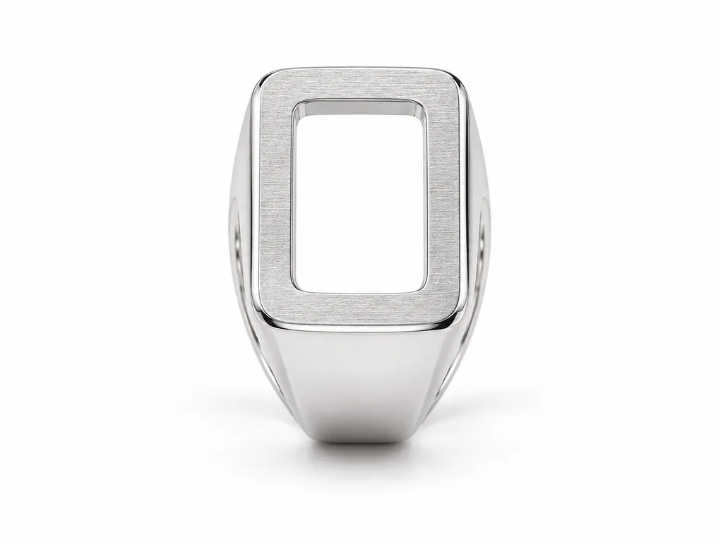แหวนผู้ชายตรา Aperture Signet - มุมหน้า