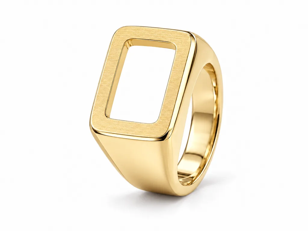 แหวนผู้ชายตรา Aperture Signet - ทองคำ