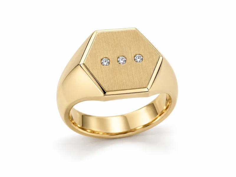 แหวนเพชรผู้ชายตรา Sextant Signet