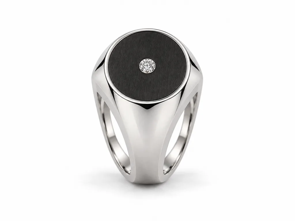 แหวนเพชรผู้ชายตรา Eclipse Signet - มุมหน้า