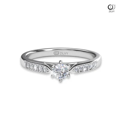 แหวนเพชรผู้หญิง รุ่น GR1007 - มุมบน