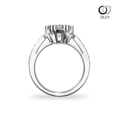 แหวนเพชรผู้หญิง รุ่น GR1013 - มุมหน้า